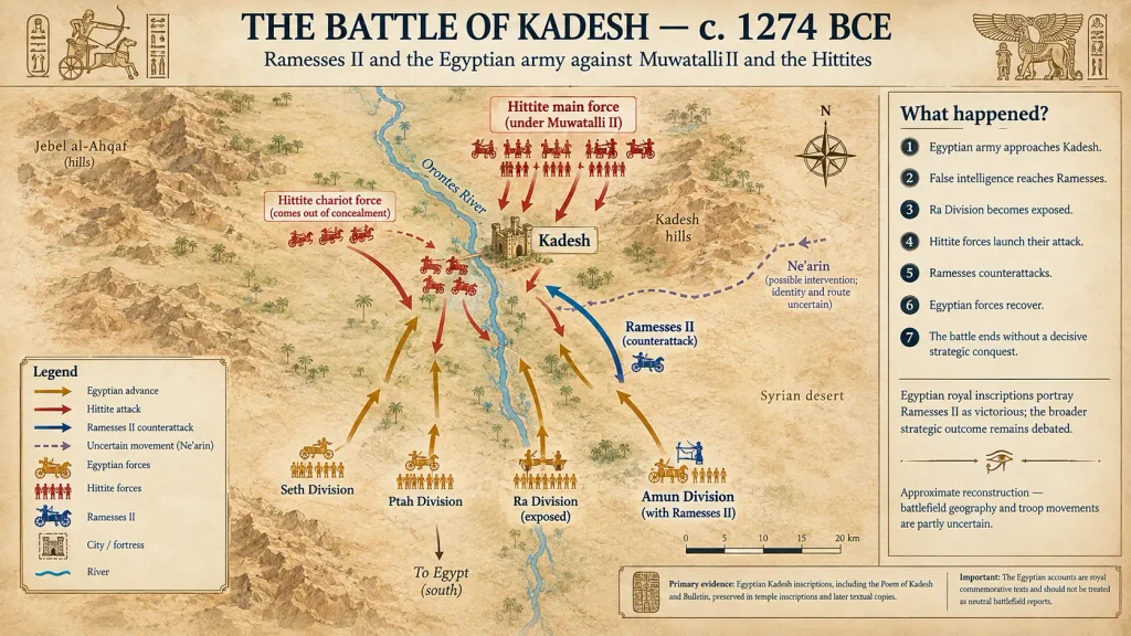 Battle of Kadesh: infographic historical map