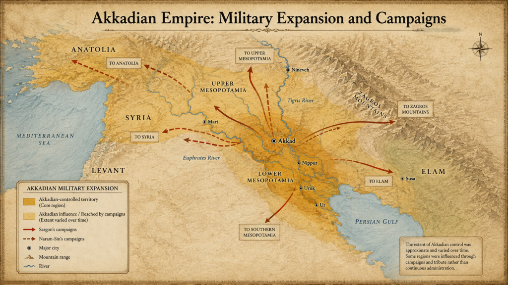 Akkadian military expansion and campaigns